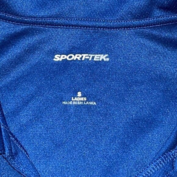 Sport Tek Women’s Size Small Short Sleeve Polo Shirt Blue V Neck‎ Collared NWOT - Picture 3 of 7